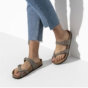 Birkenstock Mayari Birko-Flor sandal in the color stone.